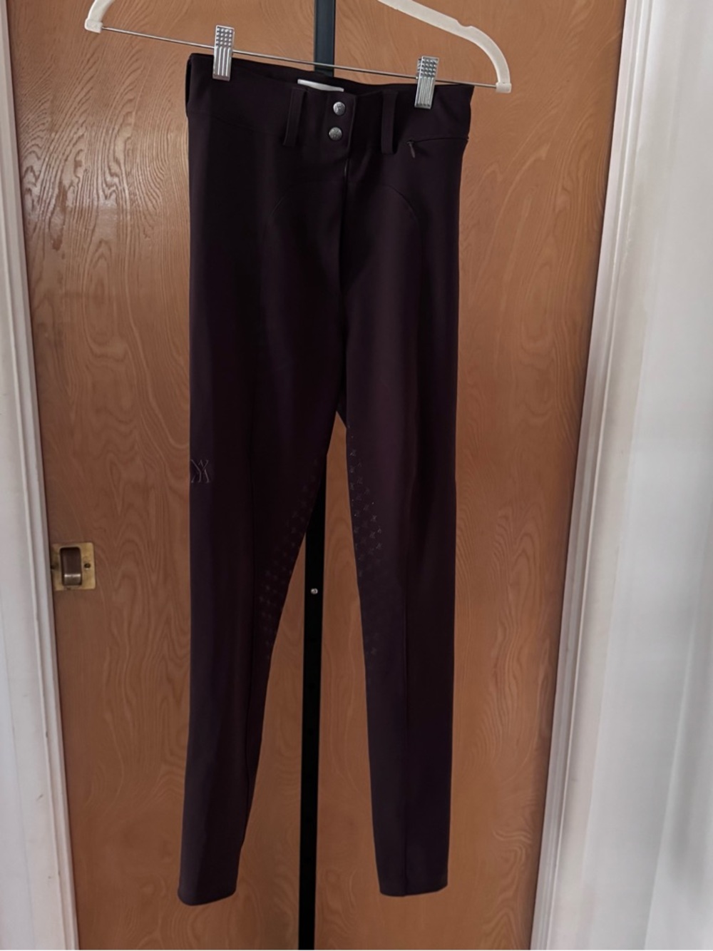 Yagya Compression Breeches Women's Stretch Riding Tights - Deep Plum Burgundy Xs
